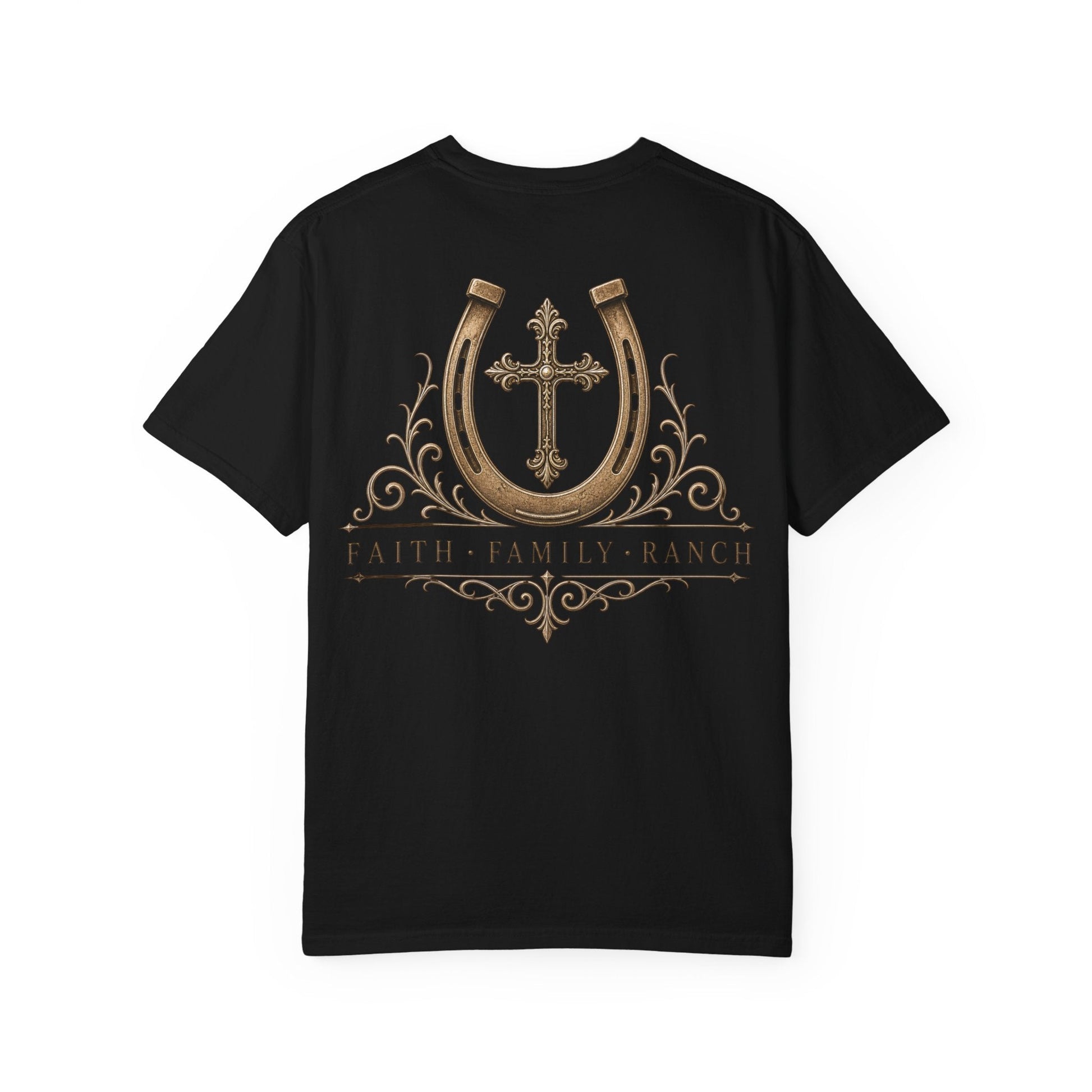 Faith Family Ranch Front/Back T-Shirt - Just Us Flynn’s