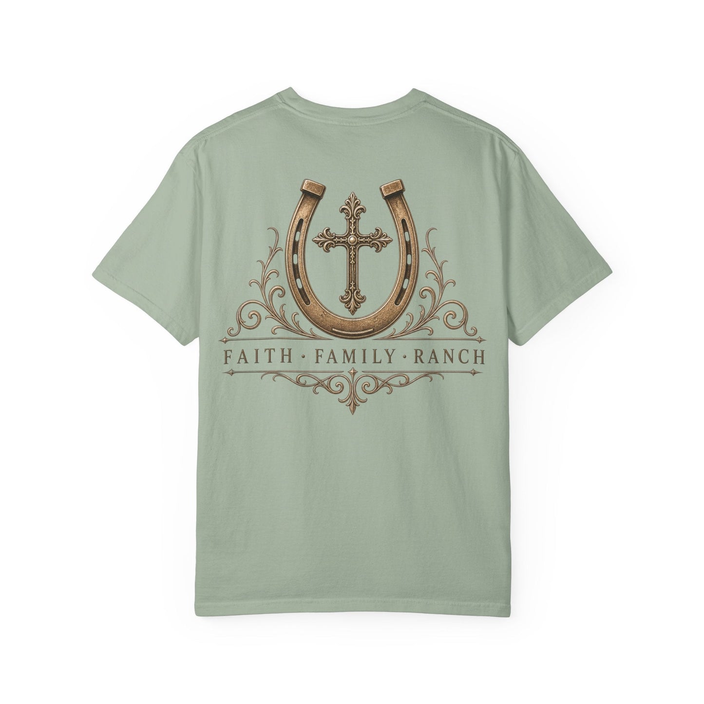 Faith Family Ranch Front/Back T-Shirt - Just Us Flynn’s