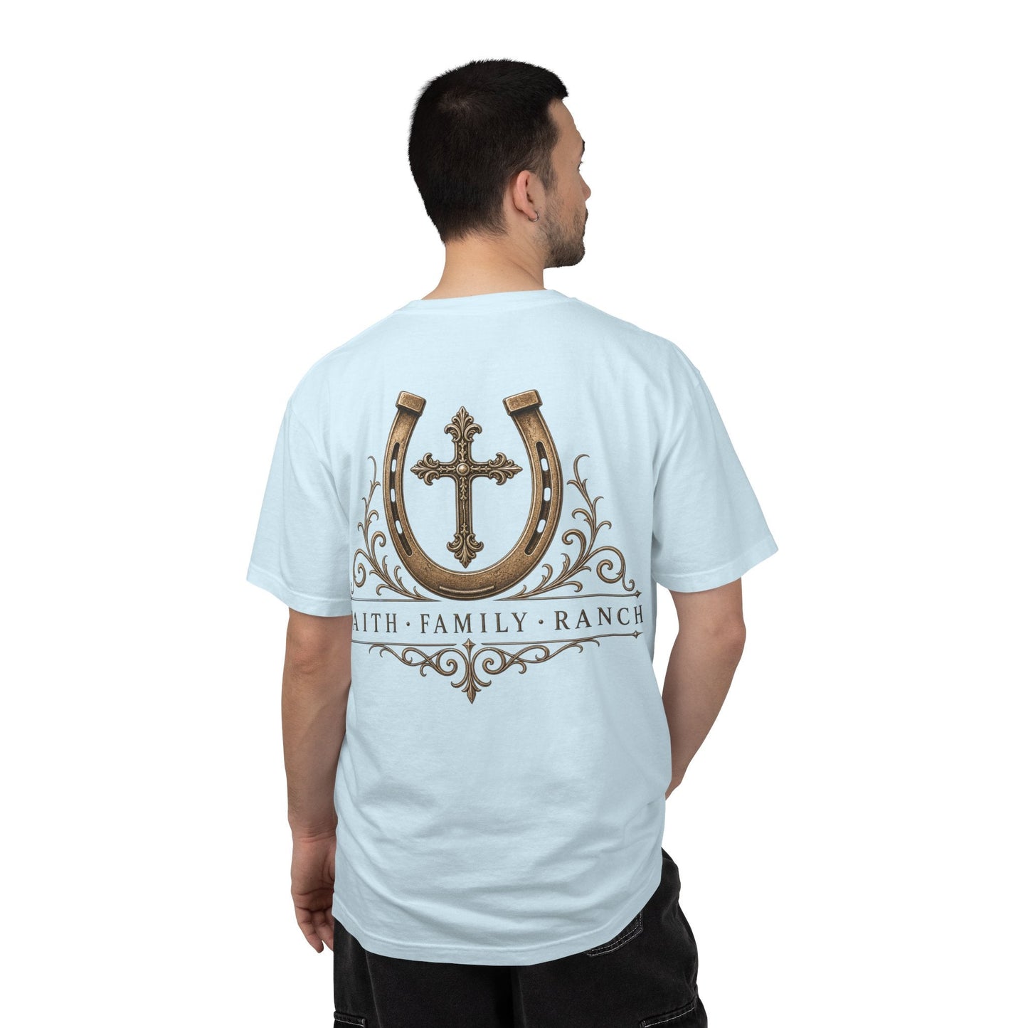 Faith Family Ranch Front/Back T-Shirt - Just Us Flynn’s