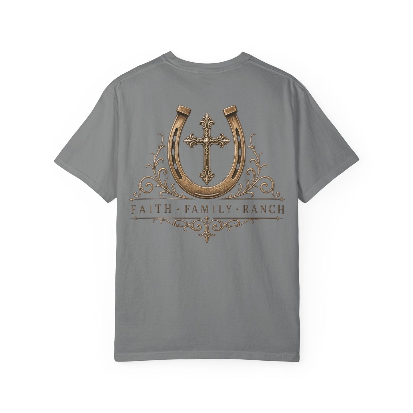 Faith Family Ranch Front/Back T-Shirt - Just Us Flynn’s