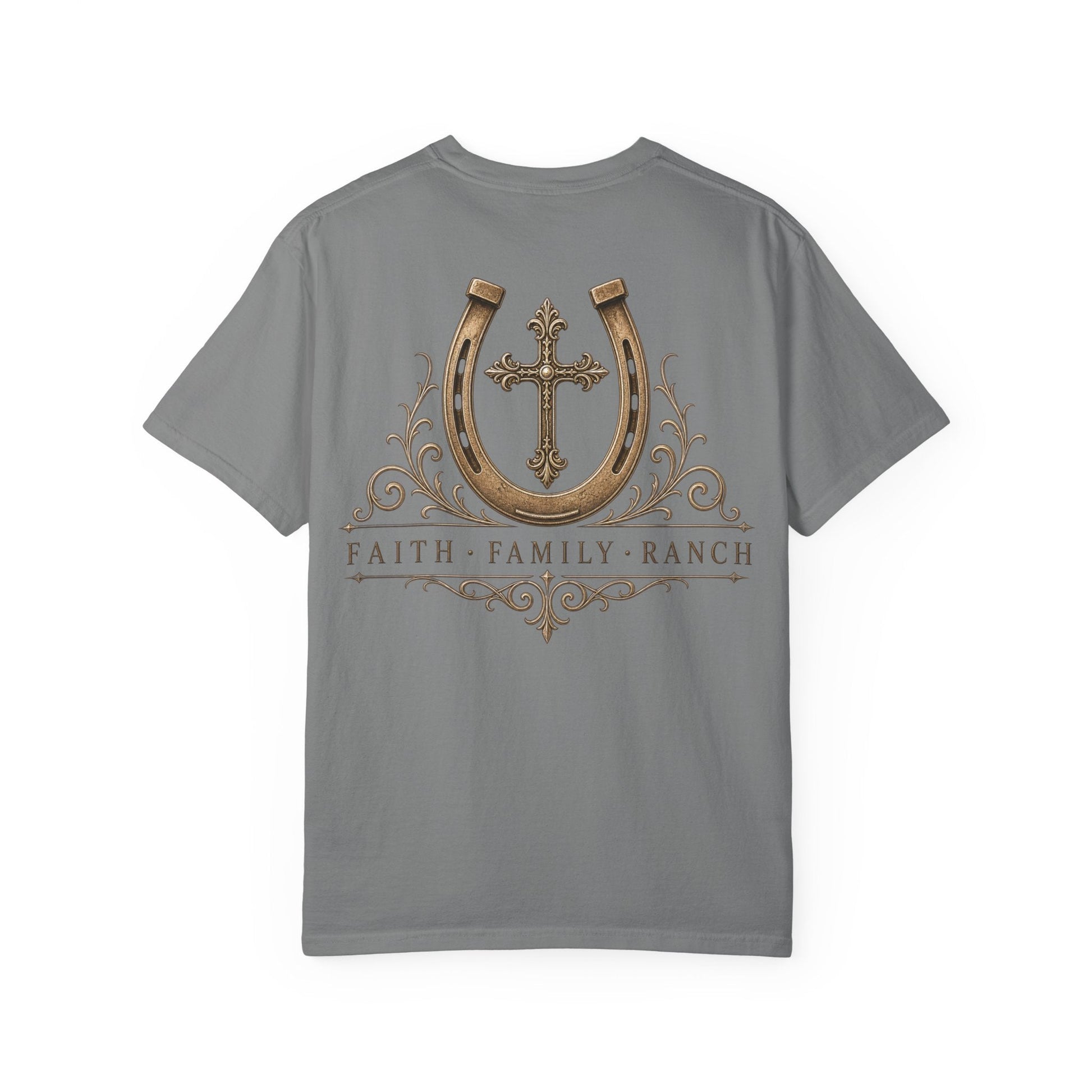 Faith Family Ranch Front/Back T-Shirt - Just Us Flynn’s