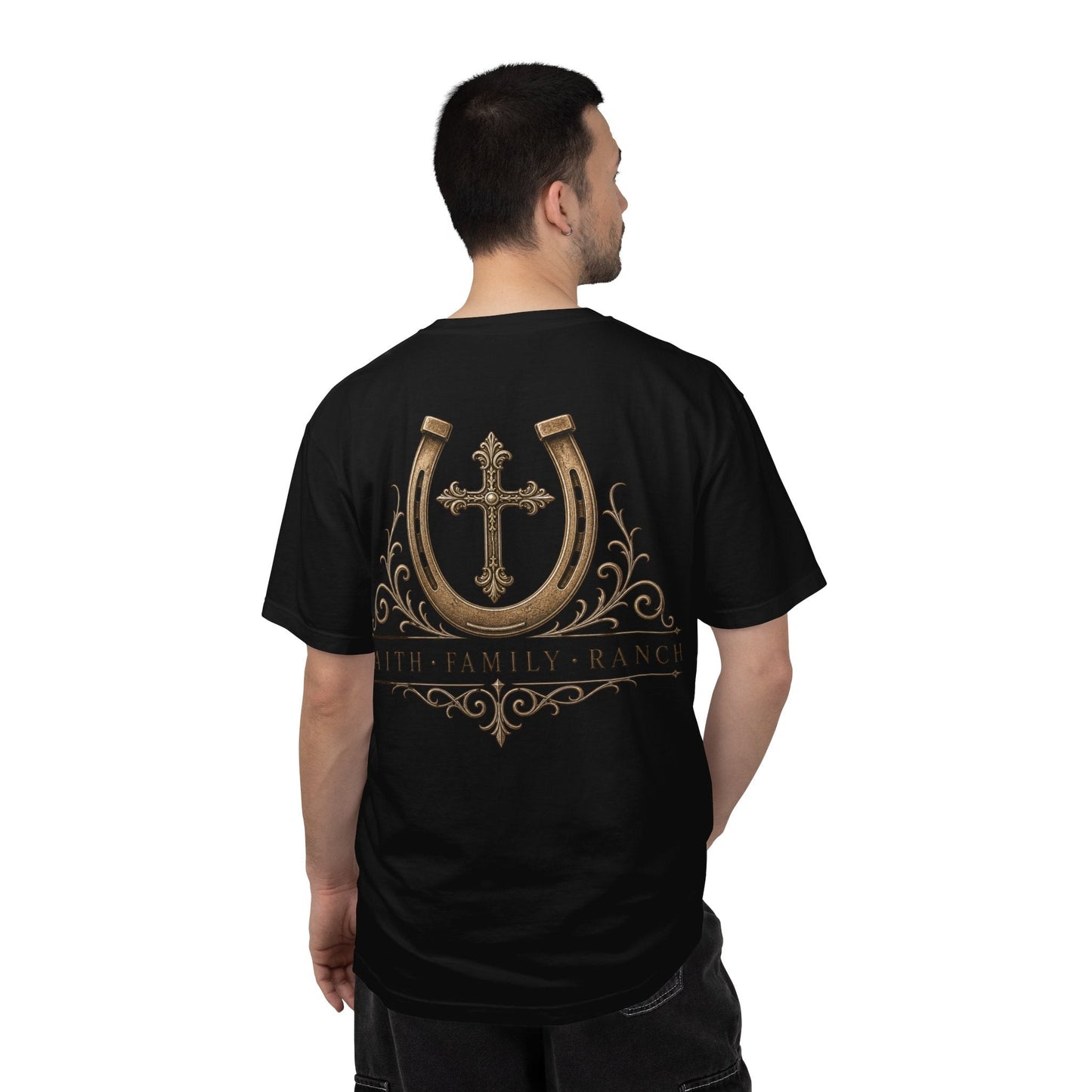 Faith Family Ranch Front/Back T-Shirt - Just Us Flynn’s