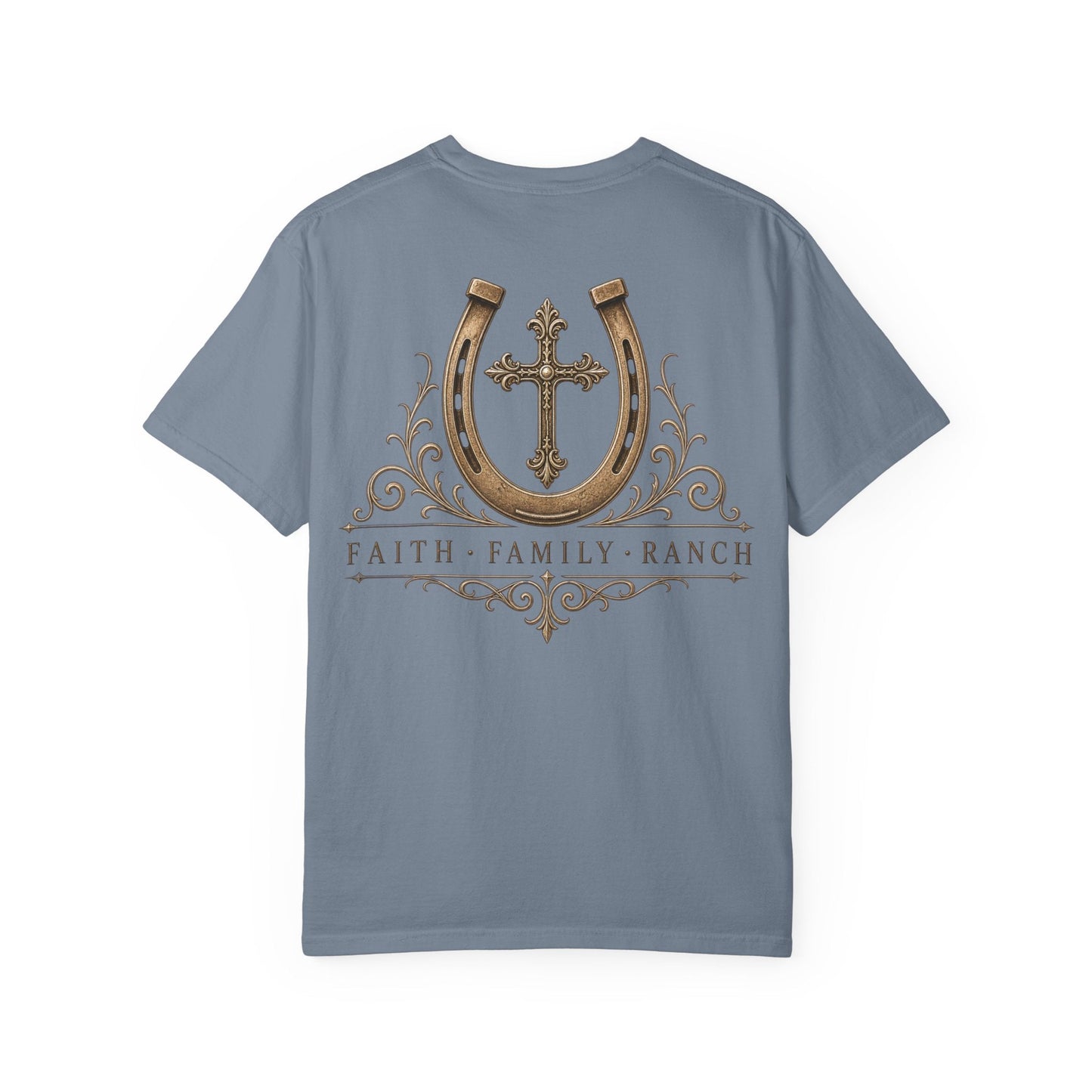 Faith Family Ranch Front/Back T-Shirt - Just Us Flynn’s