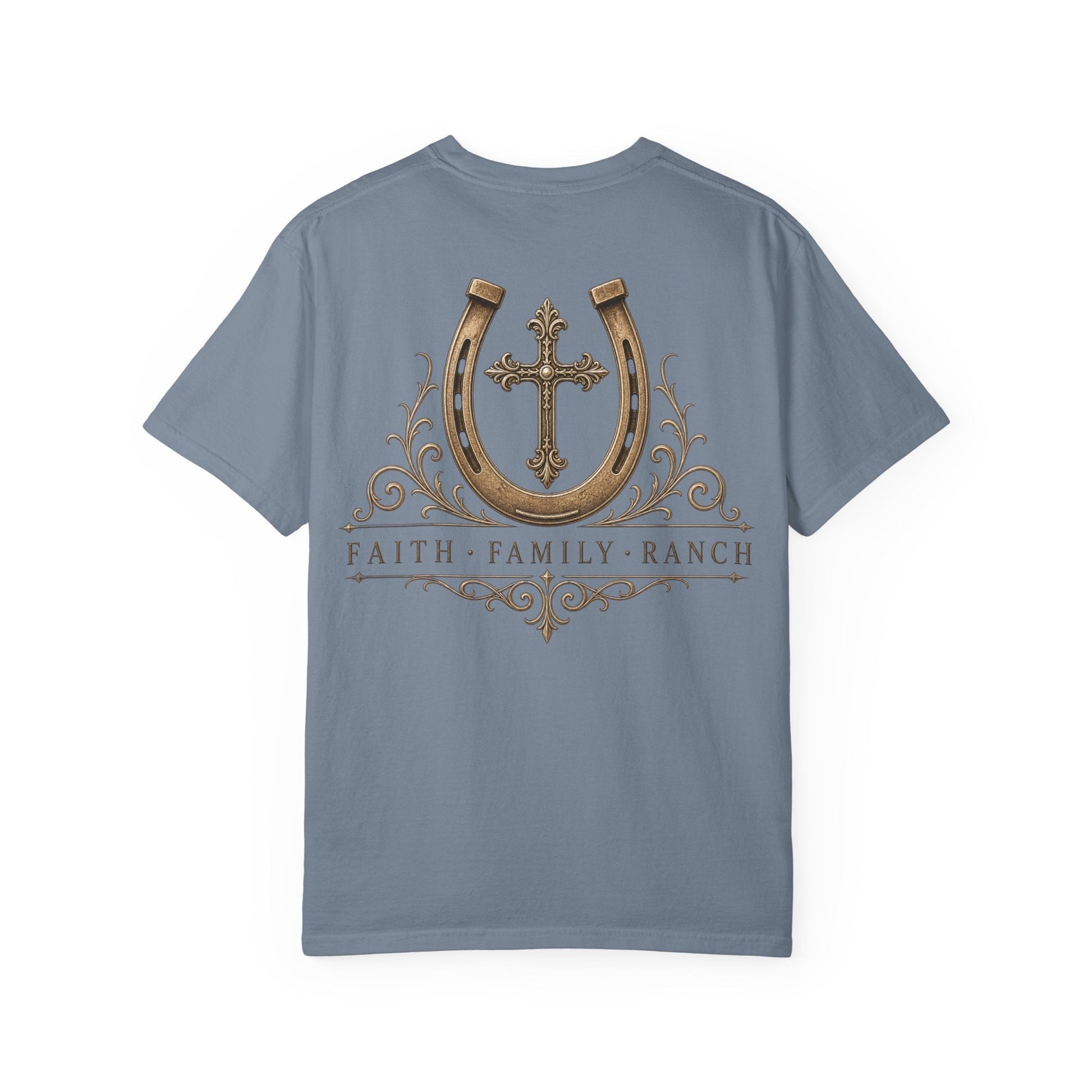 Faith Family Ranch Front/Back T-Shirt - Just Us Flynn’s