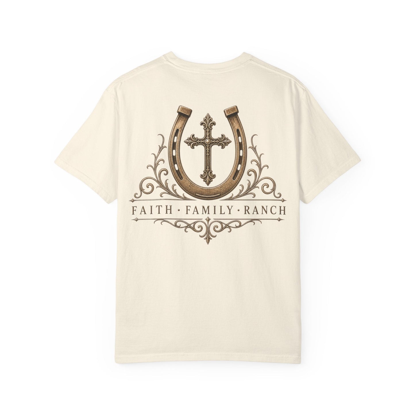 Faith Family Ranch Front/Back T-Shirt - Just Us Flynn’s
