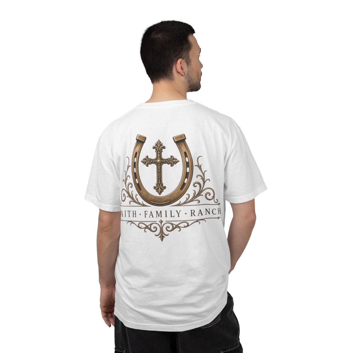 Faith Family Ranch Front/Back T-Shirt - Just Us Flynn’s