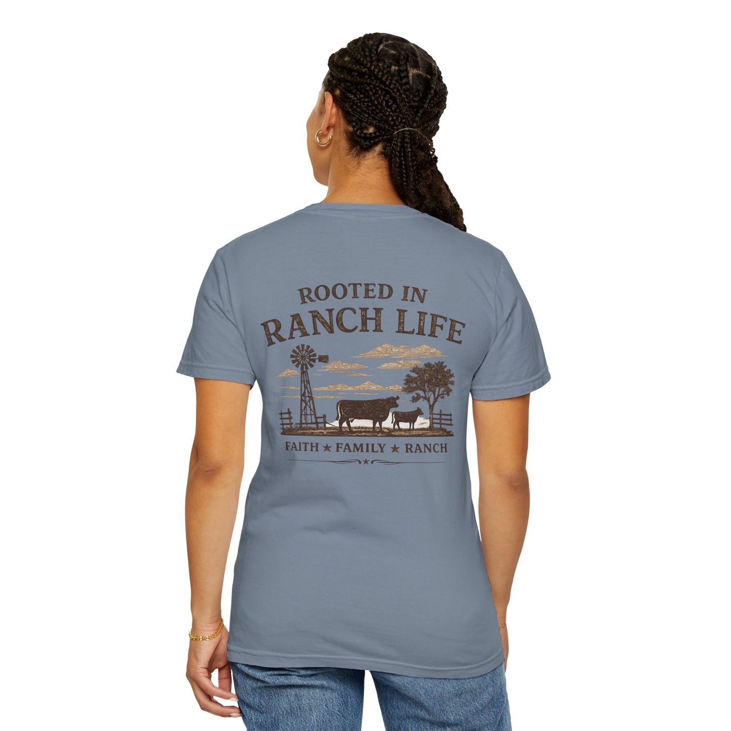 Rooted In Ranch Life Front/Back T-Shirt - Just Us Flynn’s
