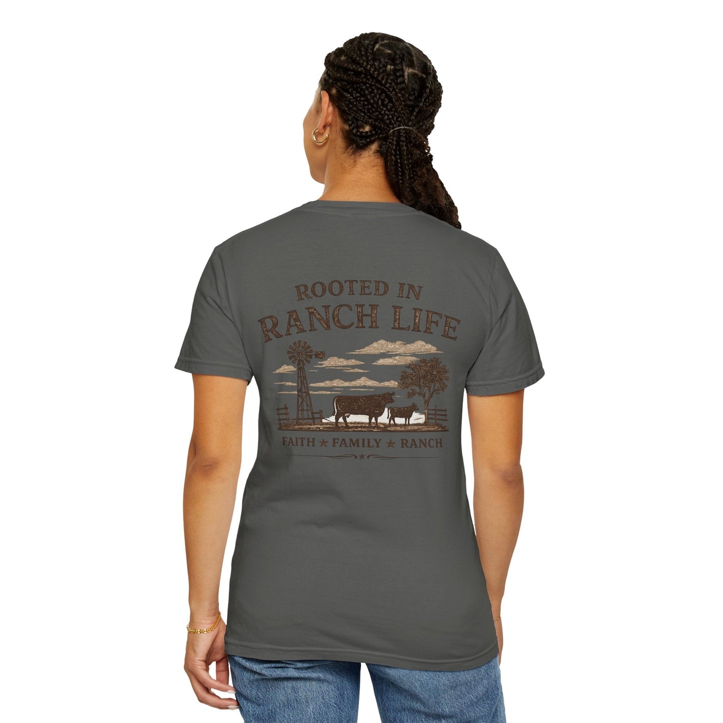 Rooted In Ranch Life Front/Back T-Shirt - Just Us Flynn’s