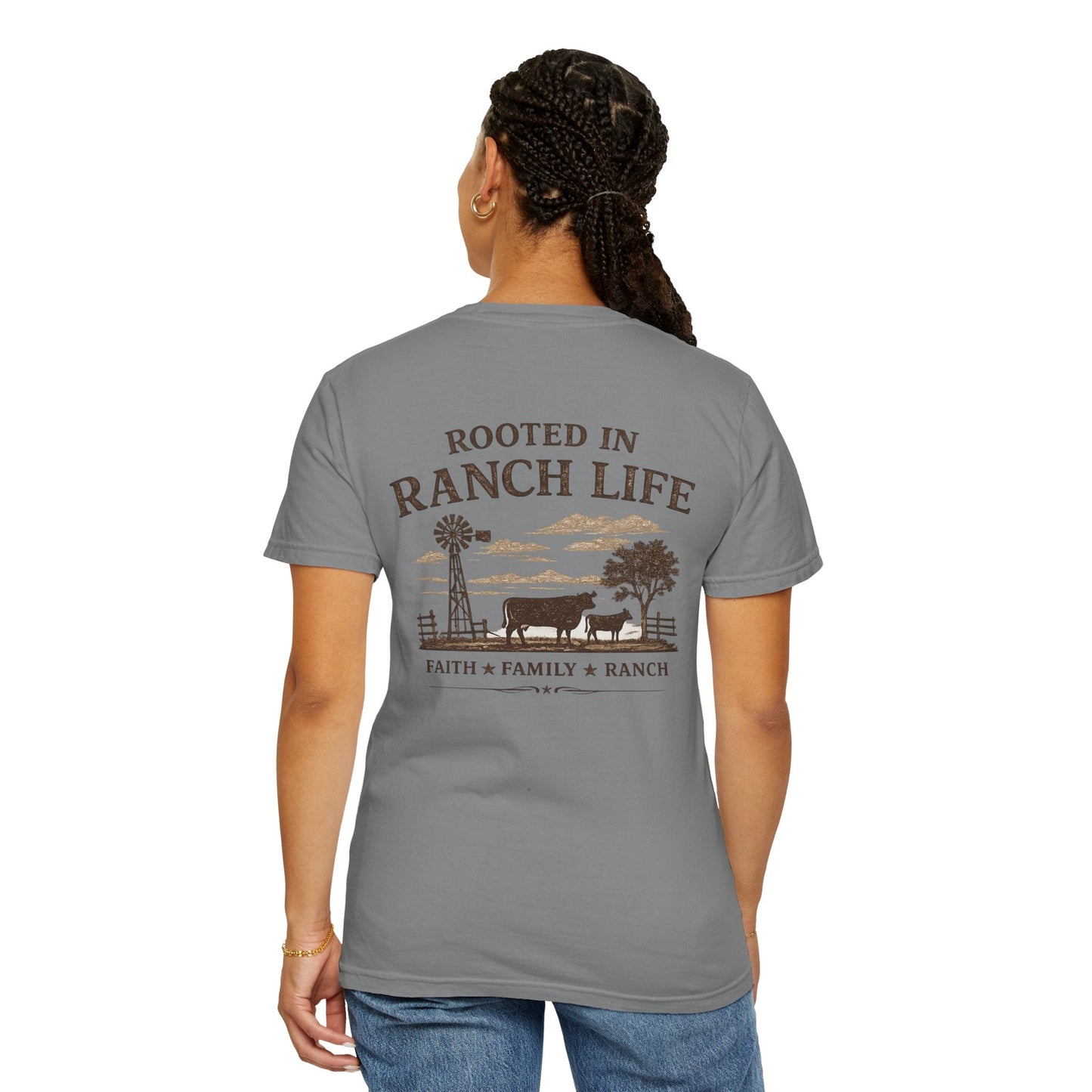 Rooted In Ranch Life Front/Back T-Shirt - Just Us Flynn’s