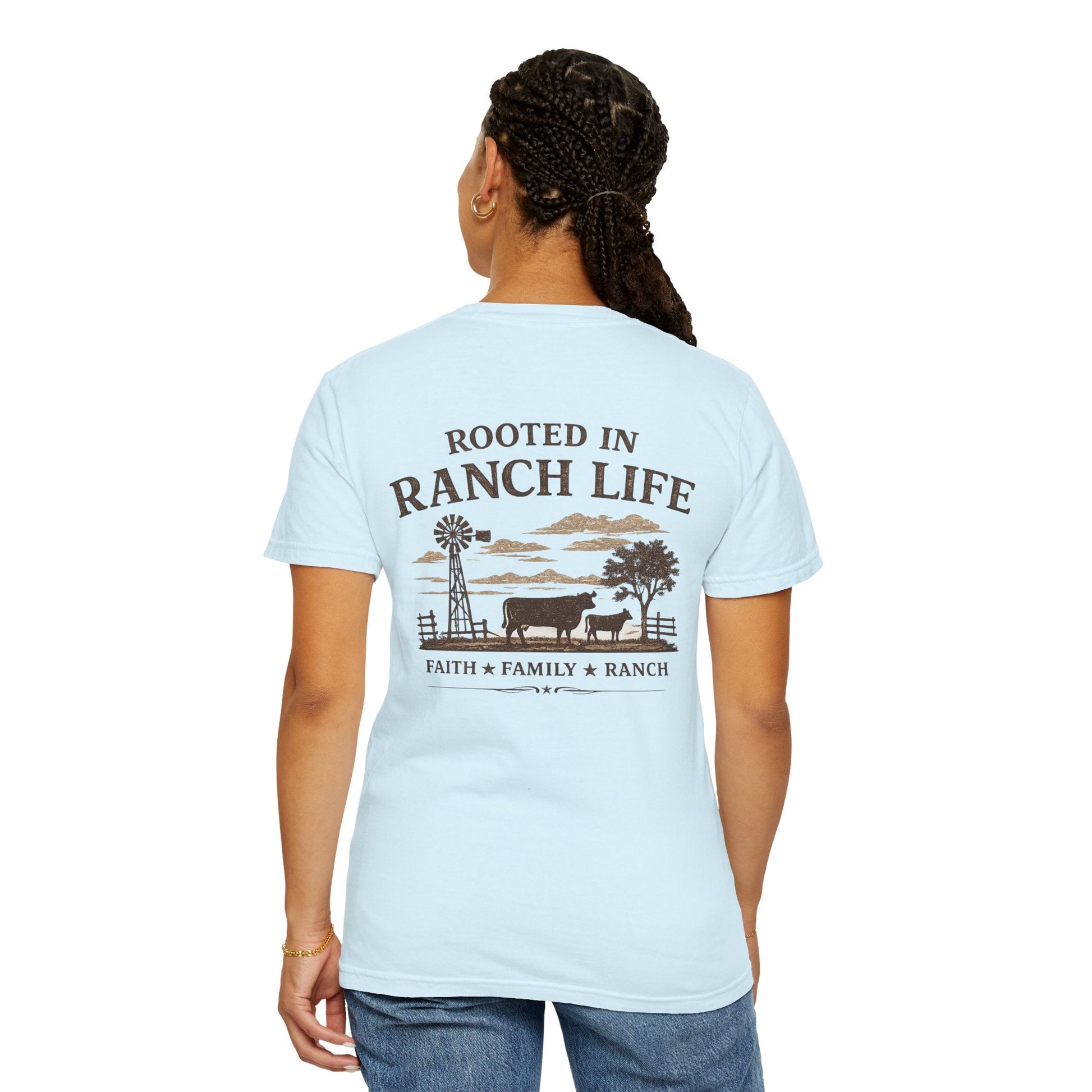 Rooted In Ranch Life Front/Back T-Shirt - Just Us Flynn’s