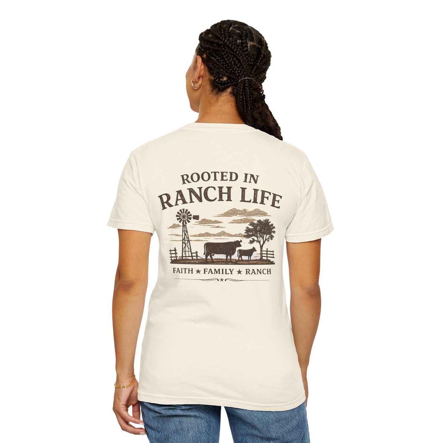 Rooted In Ranch Life Front/Back T-Shirt - Just Us Flynn’s