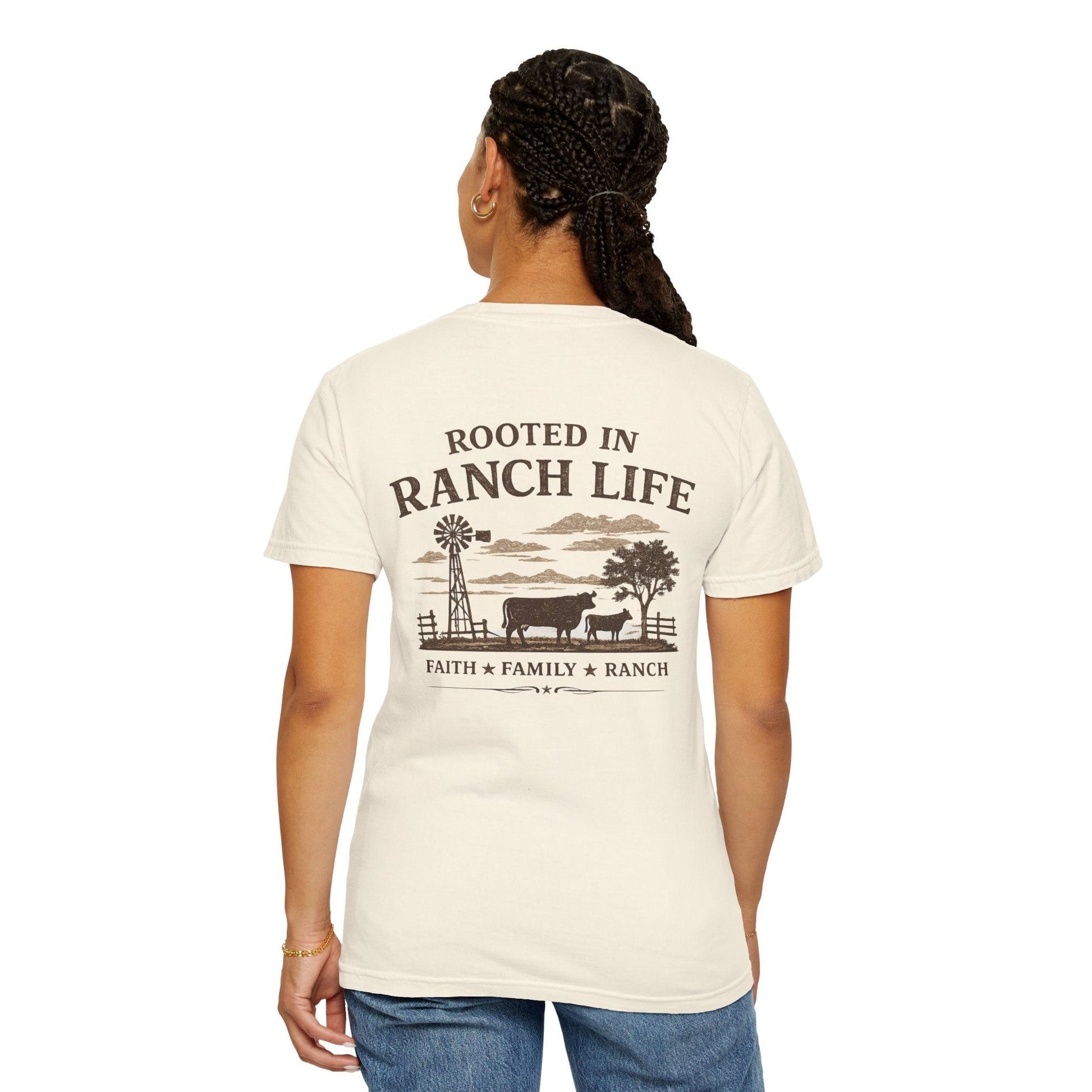 Rooted In Ranch Life Front/Back T-Shirt - Just Us Flynn’s