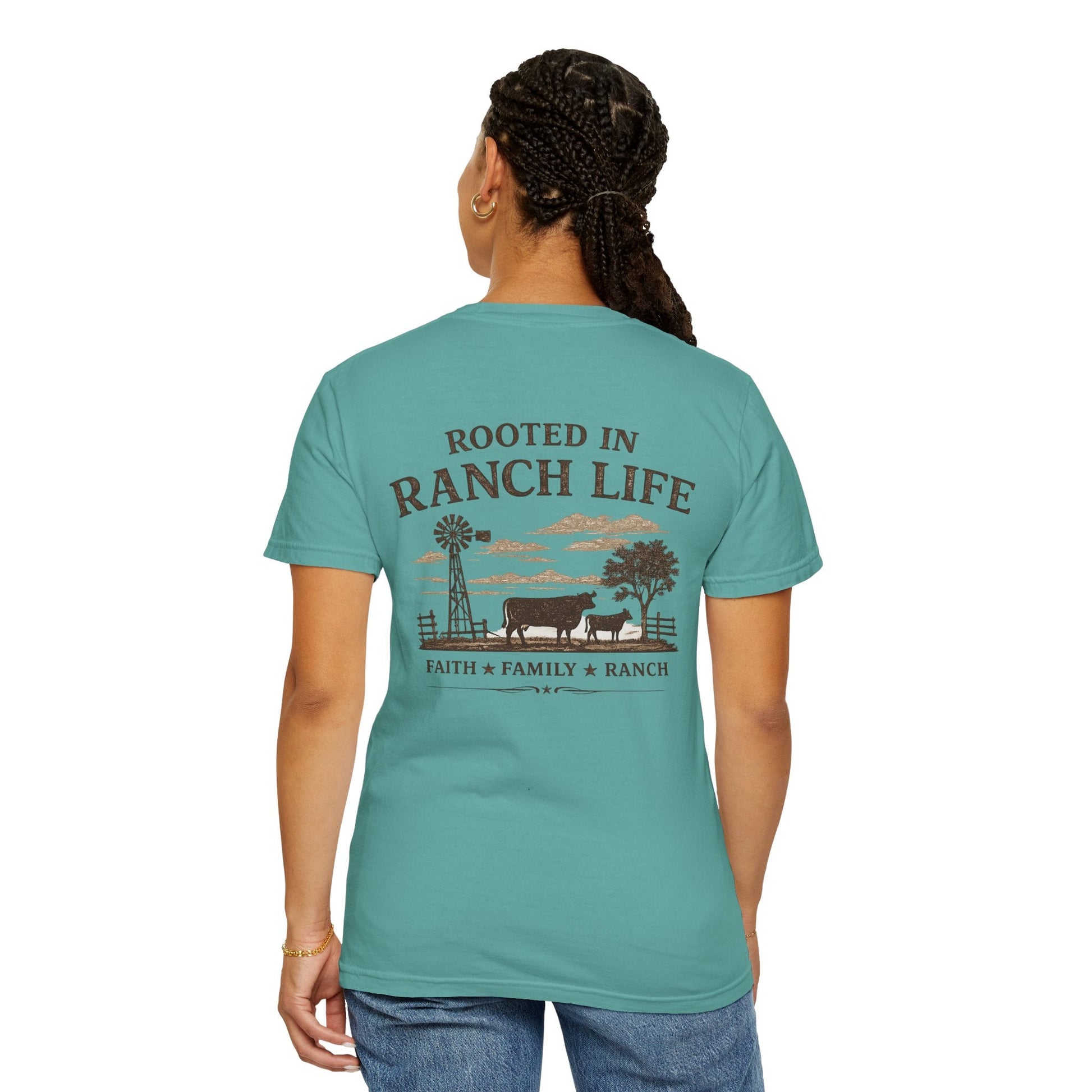 Rooted In Ranch Life Front/Back T-Shirt - Just Us Flynn’s