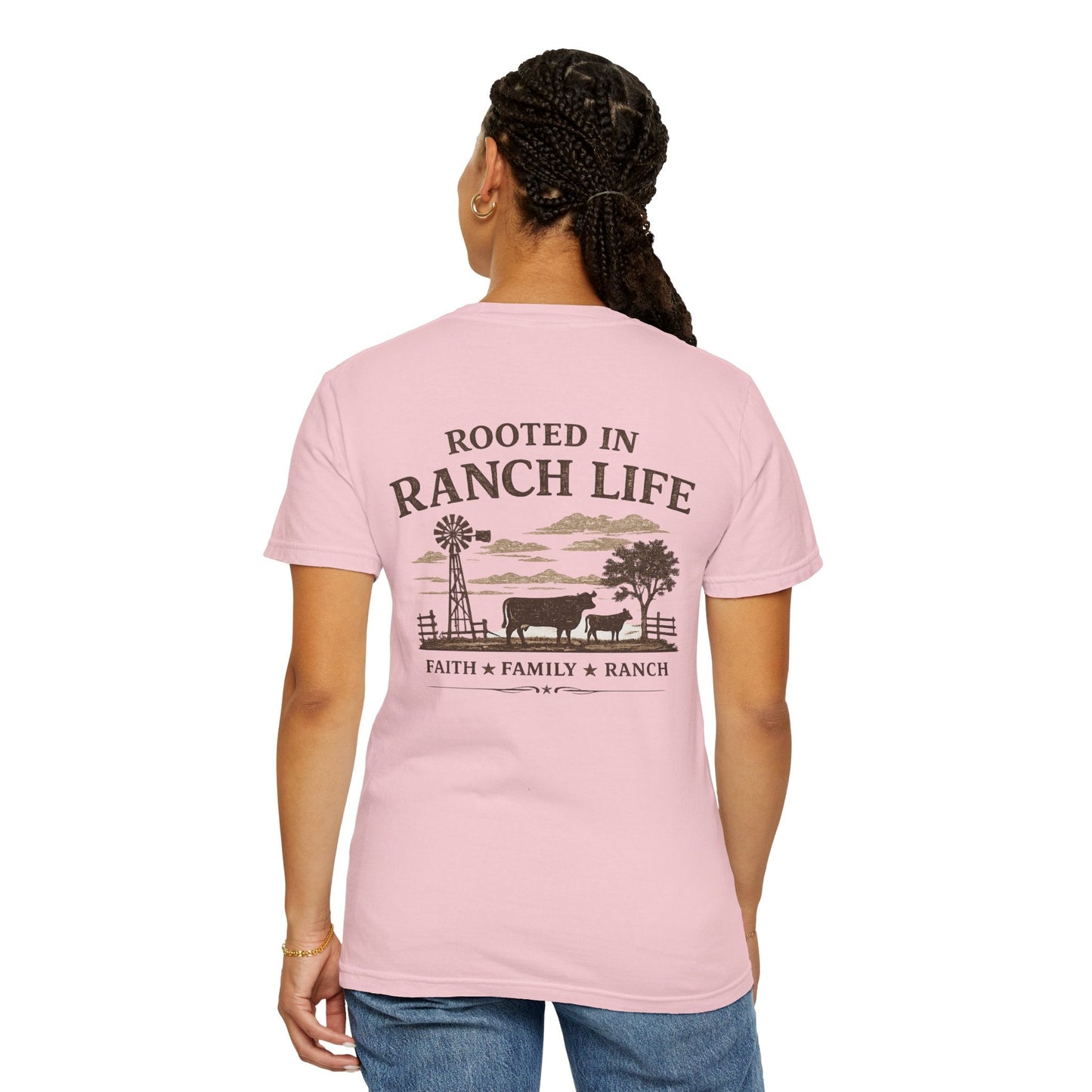 Rooted In Ranch Life Front/Back T-Shirt - Just Us Flynn’s