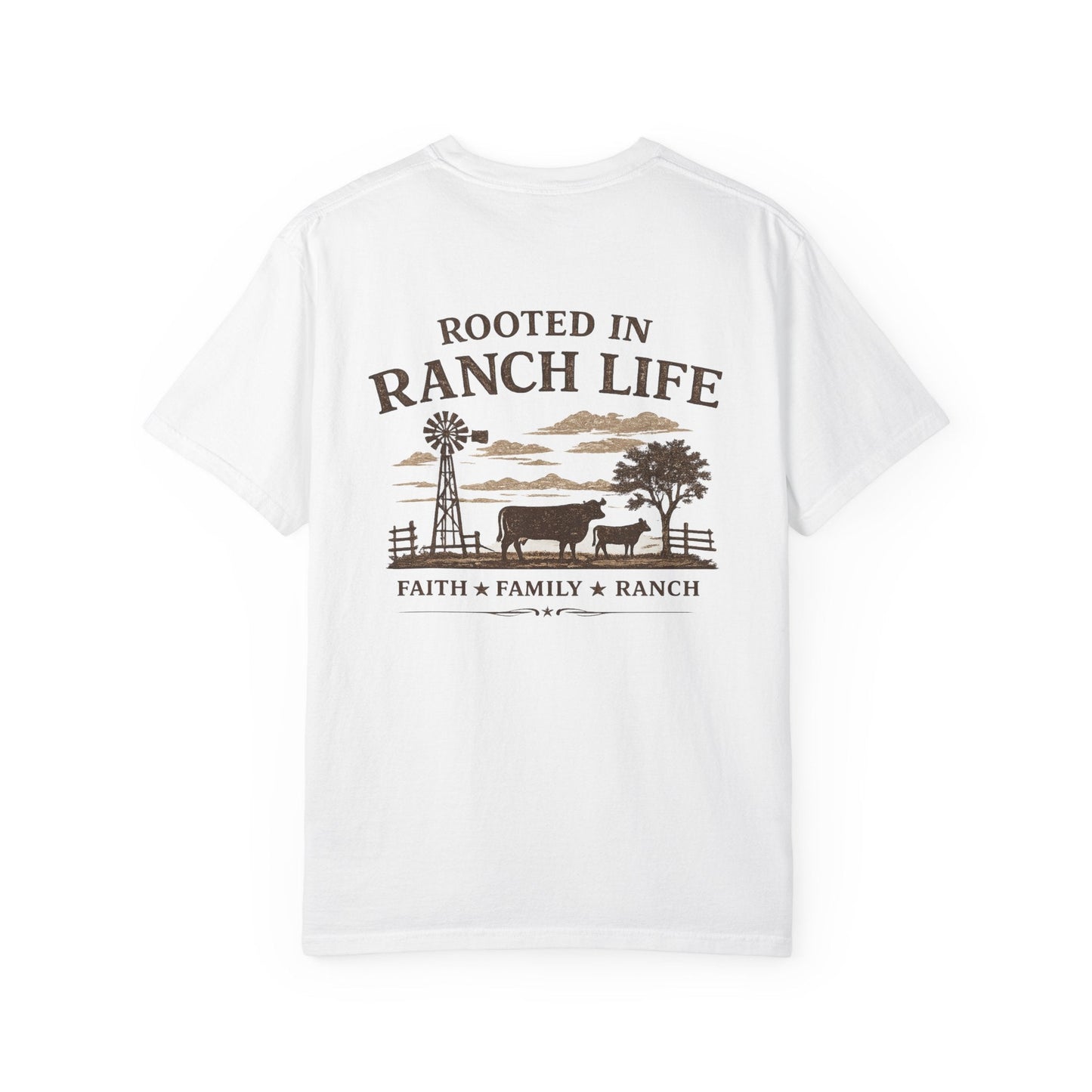 Rooted In Ranch Life Front/Back T-Shirt - Just Us Flynn’s